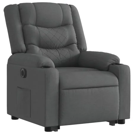 Fauteuil inclinable électrique gris foncé tissu