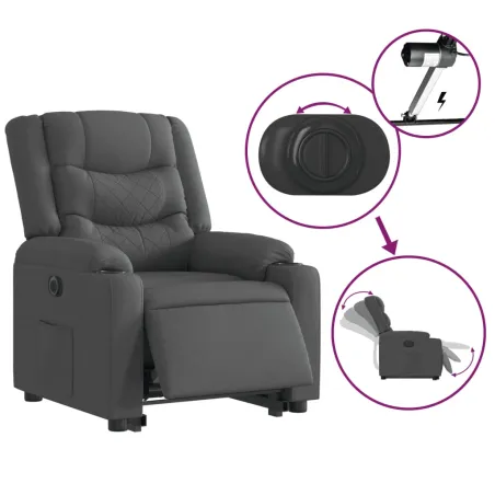 Fauteuil inclinable électrique gris foncé tissu