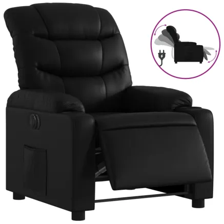 Fauteuil inclinable électrique Noir Similicuir 2
