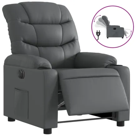 Fauteuil inclinable électrique Gris Similicuir 2