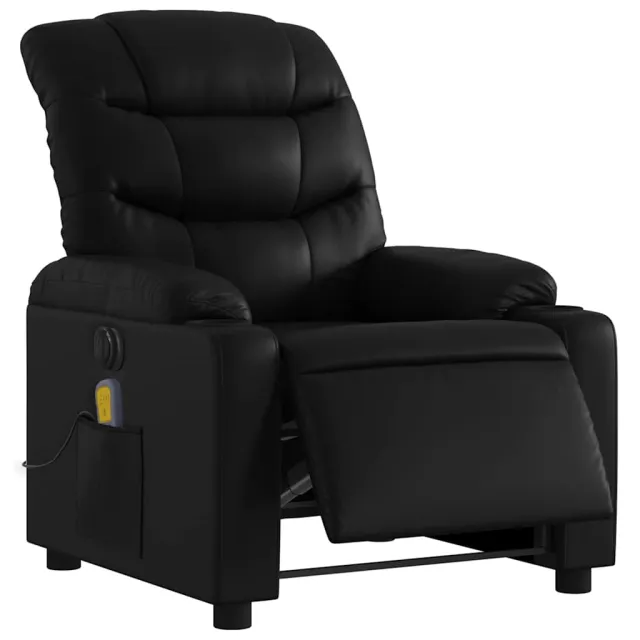 Fauteuil de massage inclinable électrique noir similicuir