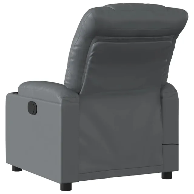 Fauteuil de massage inclinable électrique gris similicuir