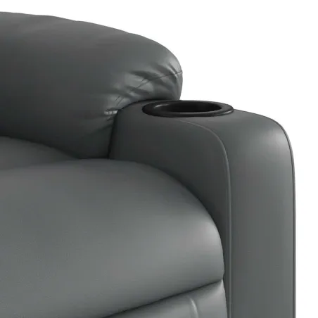 Fauteuil de massage inclinable électrique gris similicuir