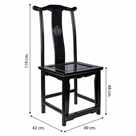 Sedia da Sala da Pranzo Alexandra House Living Nero 42 x 119 x 49 cm 2