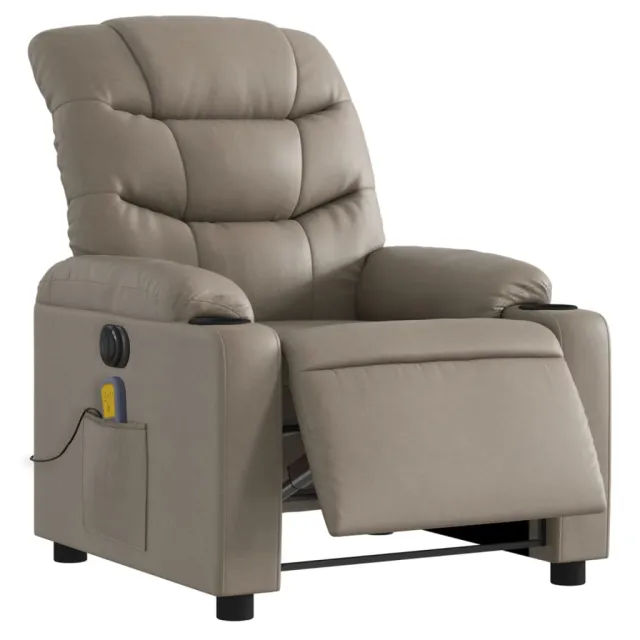 Fauteuil de massage inclinable électrique cappuccino similicuir