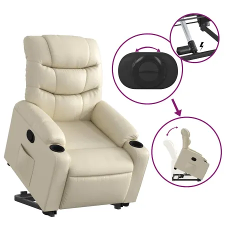Fauteuil inclinable Crème Similicuir