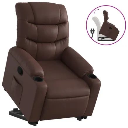 Fauteuil inclinable marron similicuir 2