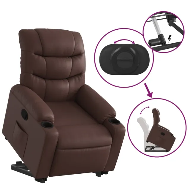Fauteuil inclinable marron similicuir