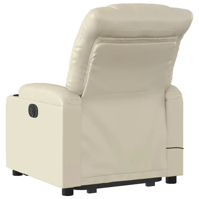 Fauteuil inclinable de massage Crème Similicuir