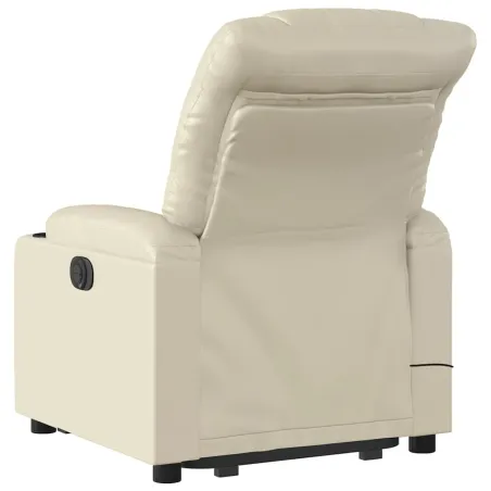 Fauteuil inclinable de massage Crème Similicuir