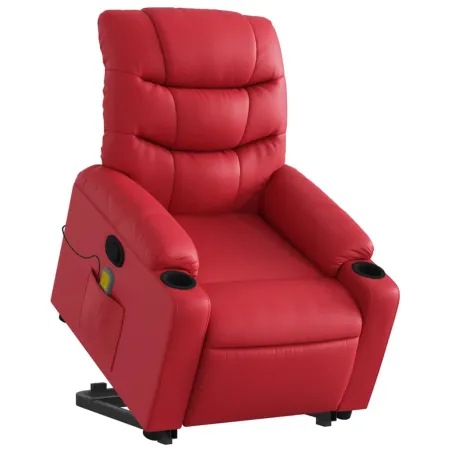 Fauteuil inclinable de massage Rouge Similicuir