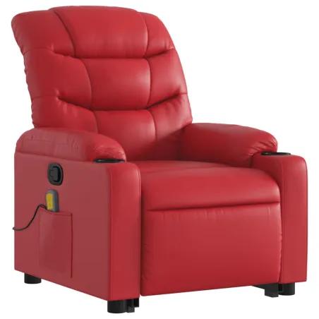 Fauteuil inclinable de massage Rouge Similicuir