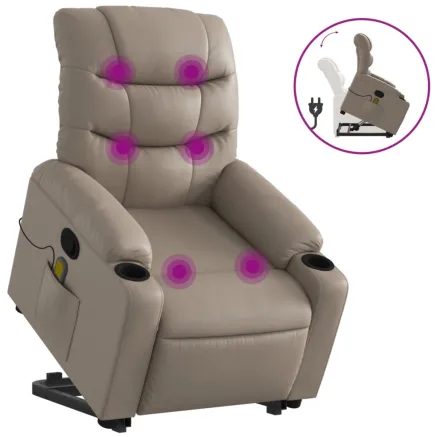 Fauteuil inclinable de massage Cappuccino Similicuir 2