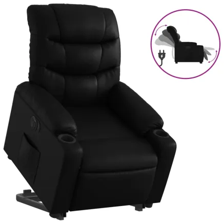 Fauteuil inclinable électrique noir similicuir 2