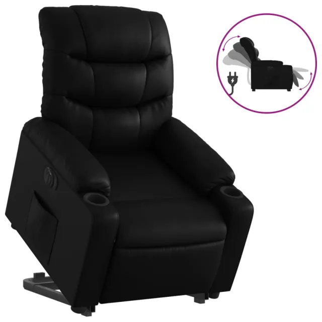 Fauteuil inclinable électrique noir similicuir