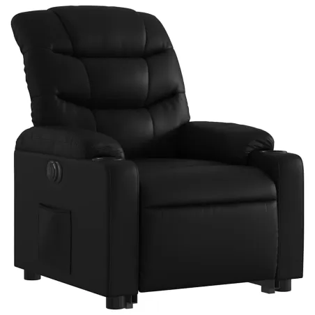 Fauteuil inclinable électrique noir similicuir