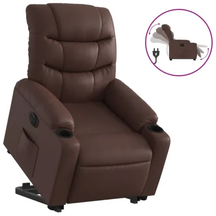 Fauteuil inclinable électrique marron similicuir 2