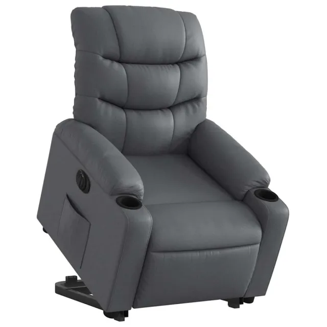 Fauteuil inclinable électrique gris similicuir