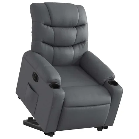 Fauteuil inclinable électrique gris similicuir