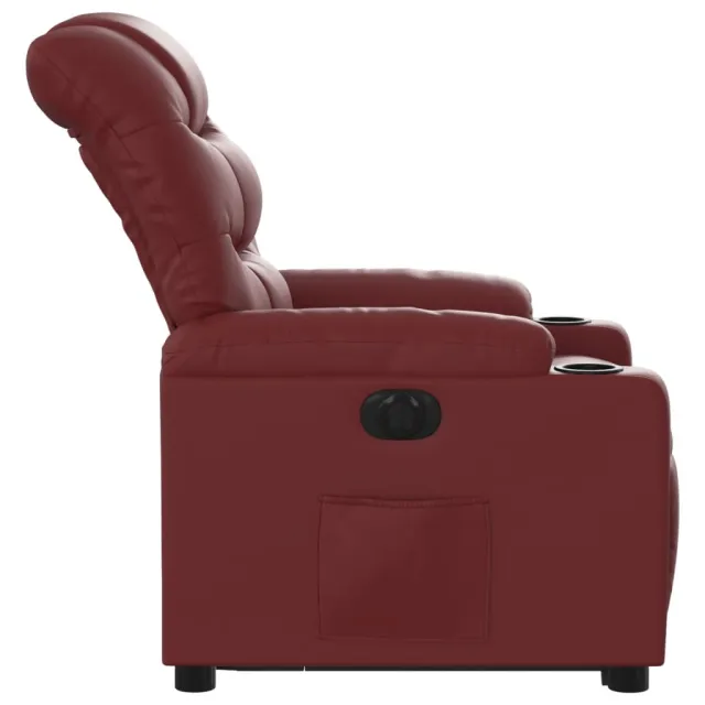 Fauteuil inclinable électrique rouge bordeaux similicuir