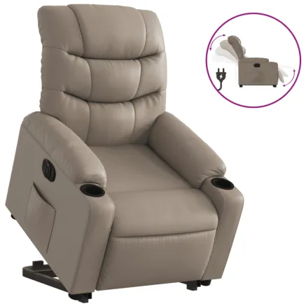 Fauteuil inclinable électrique cappuccino similicuir 2