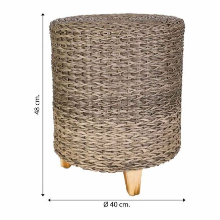 Tabouret Alexandra House Living Gris Bois rotin synthétique 40 x 48 x 2