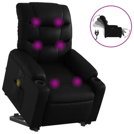 Fauteuil inclinable de massage électrique noir similicuir 2