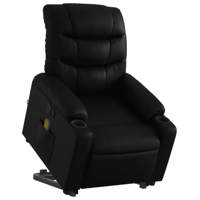 Fauteuil inclinable de massage électrique noir similicuir