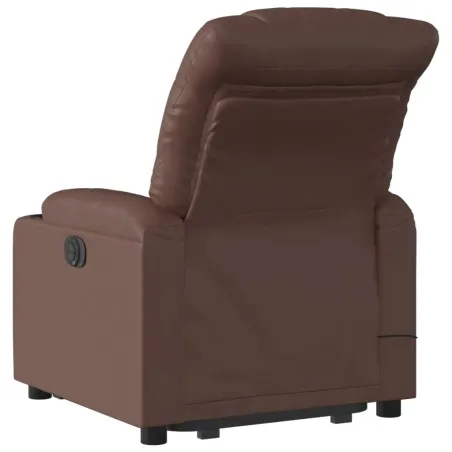 Fauteuil inclinable de massage électrique marron similicuir