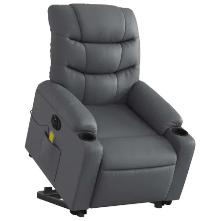 Fauteuil inclinable de massage électrique gris similicuir