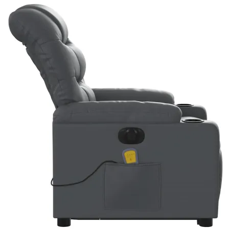 Fauteuil inclinable de massage électrique gris similicuir