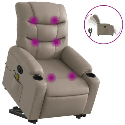 Fauteuil inclinable de massage électrique cappuccino similicuir 2