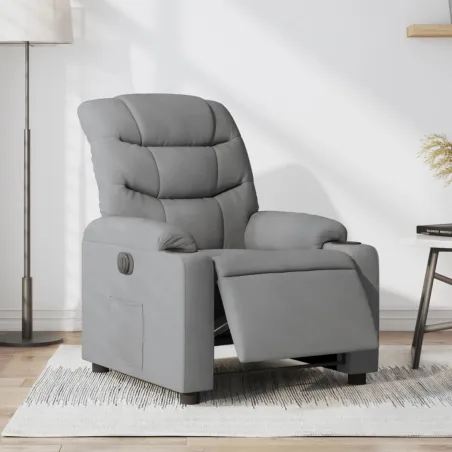 Fauteuil inclinable électrique Gris clair Tissu