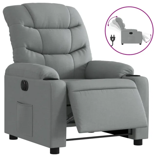 Fauteuil inclinable électrique Gris clair Tissu