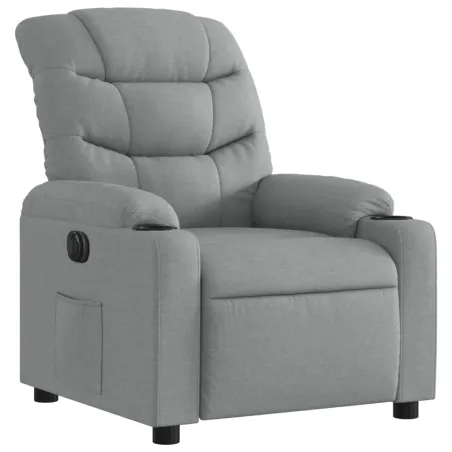 Fauteuil inclinable électrique Gris clair Tissu