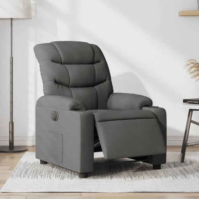 Fauteuil inclinable électrique Gris foncé Tissu