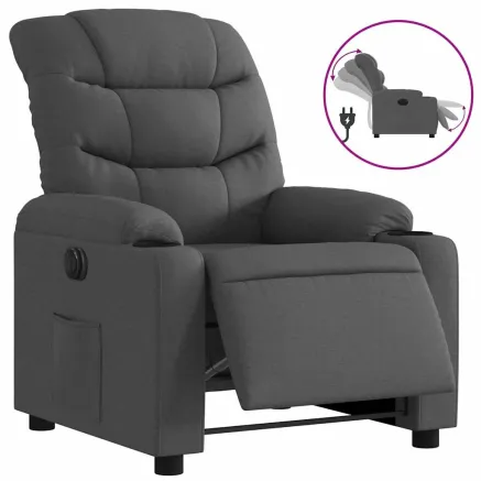 Fauteuil inclinable électrique Gris foncé Tissu 2