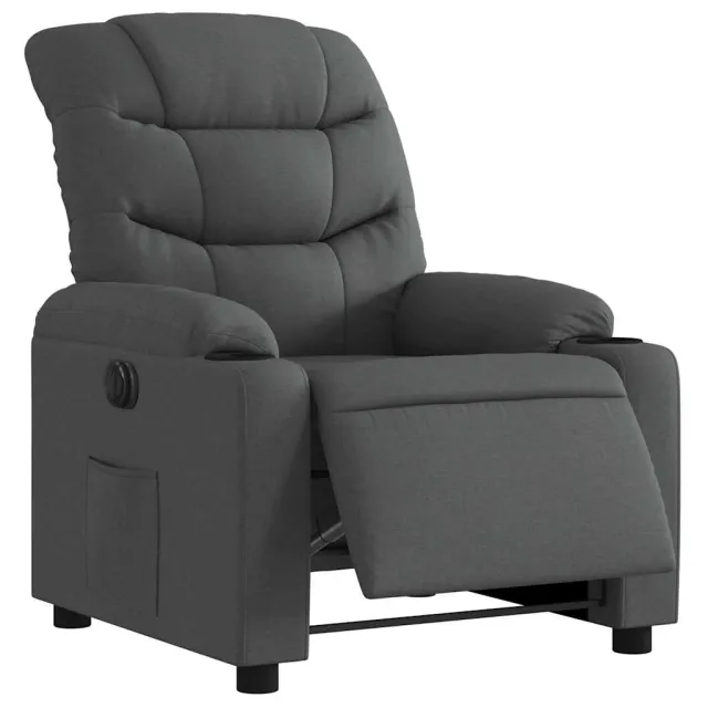 Fauteuil inclinable électrique Gris foncé Tissu