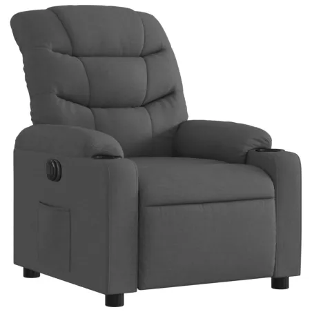 Fauteuil inclinable électrique Gris foncé Tissu
