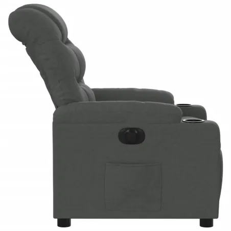 Fauteuil inclinable électrique Gris foncé Tissu