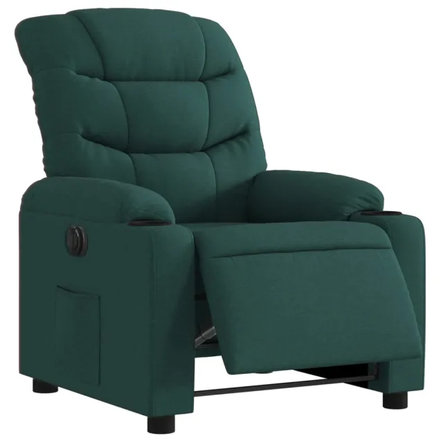 Fauteuil inclinable électrique Vert foncé Tissu