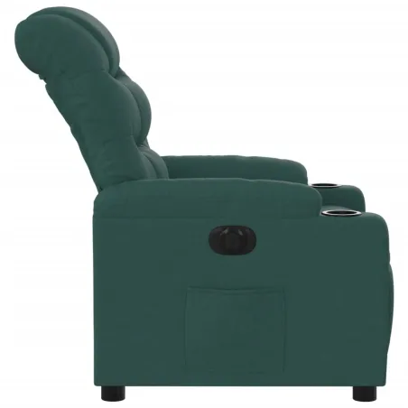 Fauteuil inclinable électrique Vert foncé Tissu