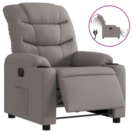 Fauteuil inclinable électrique Taupe Tissu 2