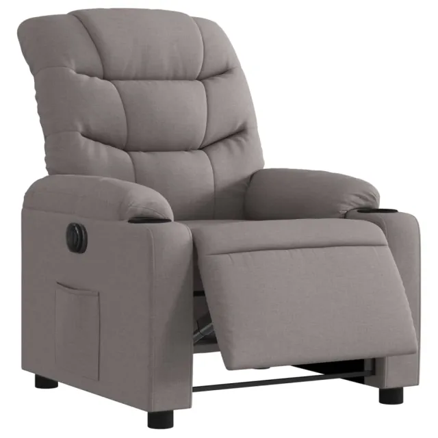 Fauteuil inclinable électrique Taupe Tissu