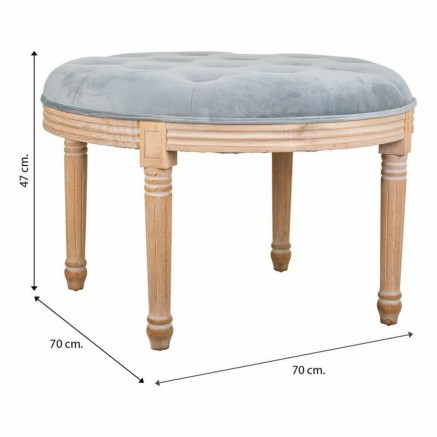 Hocker Alexandra House Living Grau Gummi Holz 70 x 47 x 70 cm 2