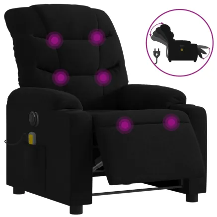 Fauteuil de massage inclinable électrique Noir Tissu 2