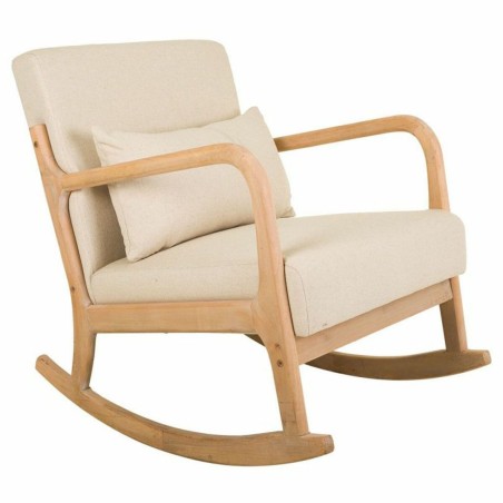 Chaise à bascule Alexandra House Living Crème Caoutchouc Coton Lin B