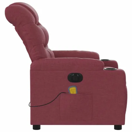 Fauteuil de massage inclinable électrique Rouge bordeaux Tissu