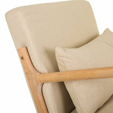 Chaise à bascule Alexandra House Living Crème Caoutchouc Coton Lin B