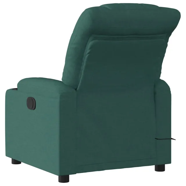Fauteuil de massage inclinable électrique Vert foncé Tissu